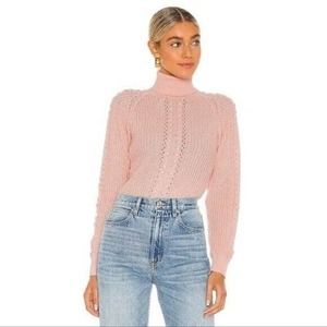 Only Hearts Revolve Bubble Gum Pink Turtleneck Knit Bodysuit in Tender Size L